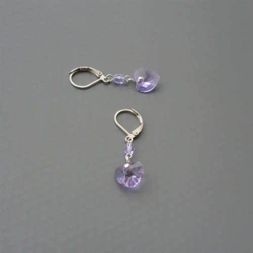 Violet Swarovski srdce - náušnice — foto 3