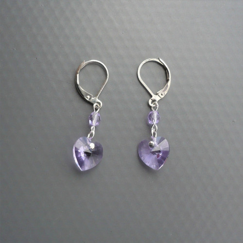 Violet Swarovski srdce - náušnice — foto 2