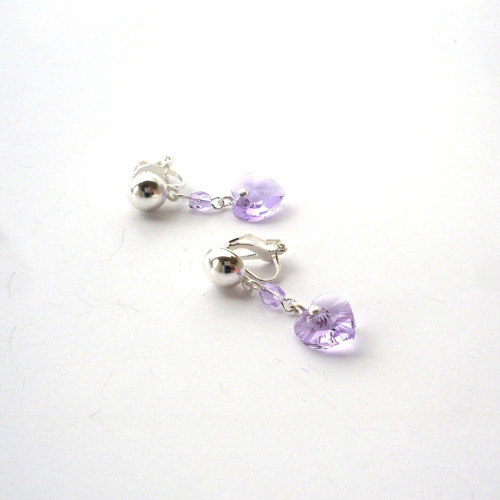 Violet Swarovski srdce - klipsy — foto 4
