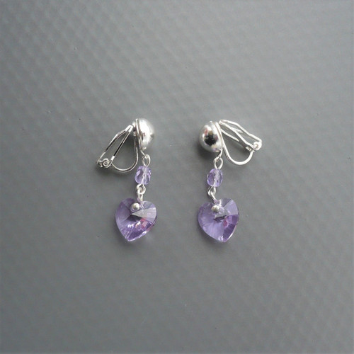Violet Swarovski srdce - klipsy — foto 2