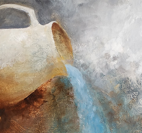 "VODNÁŘ",60x60, olej, sololit — foto 2