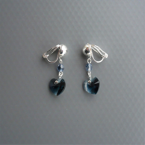 Temné Swarovski srdce - klipsy — foto 3