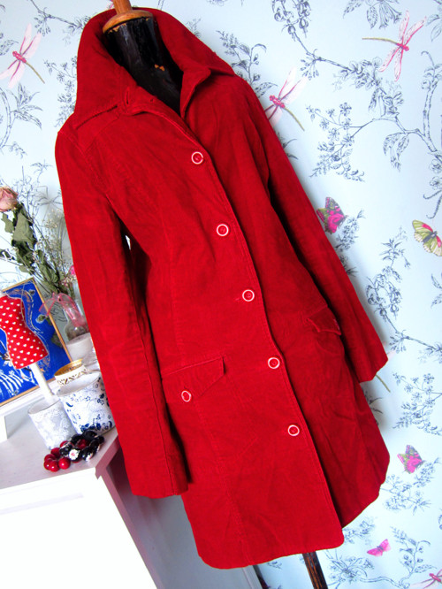 Kabát retro red manšestr — foto 2