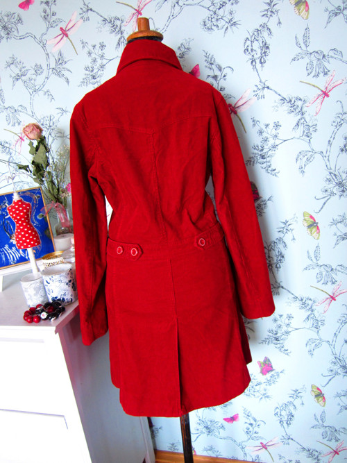 Kabát retro red manšestr — foto 4