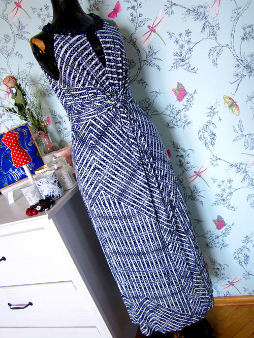 Šaty boho modrobílé — foto 3