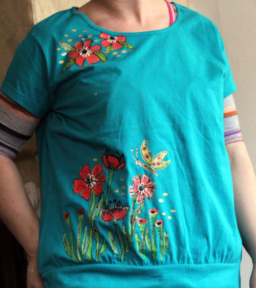 Malované triko s máky vel. XS-XXL na obj. — foto 4