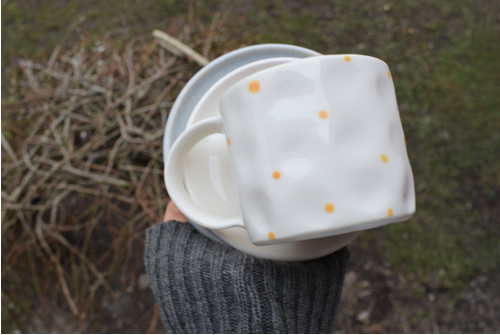 Porcelánový - puntíkový, 200 ml — foto 2