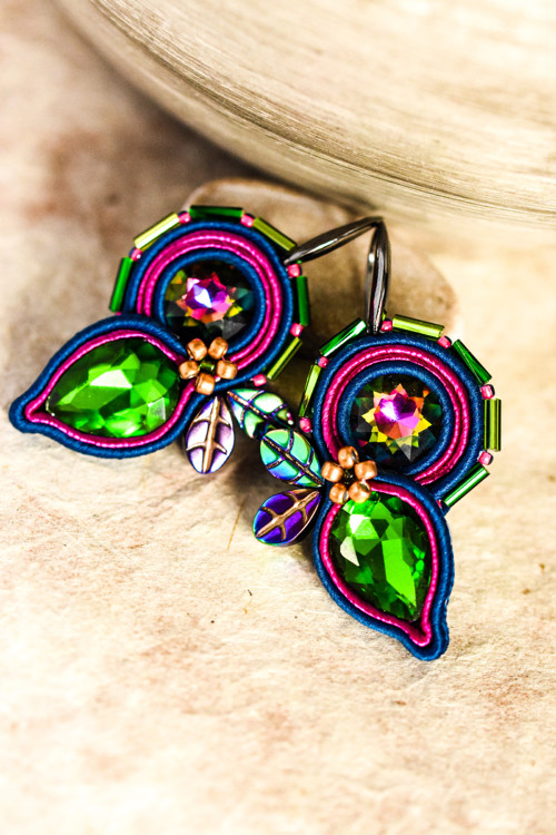 Sutaškové barevné náušnice /soutache earrings — foto 3