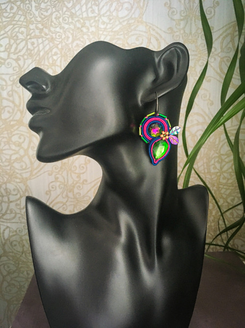 Sutaškové barevné náušnice /soutache earrings — foto 4