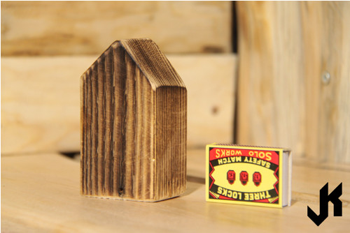 Dřevěný domeček k dotvoření opálený (A1A2A1A1A) — foto 3