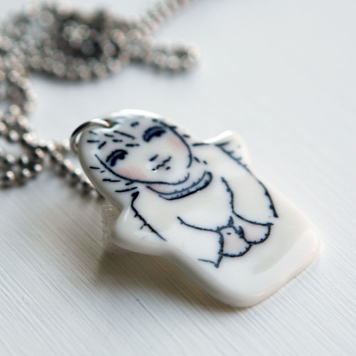 Anděl porcelánový přívěsek — foto 3