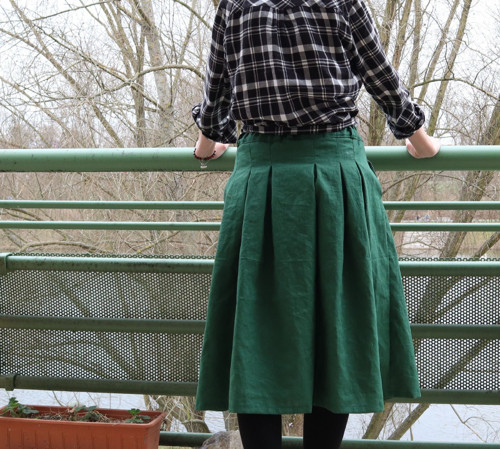 Lněná sukně na gumu — foto 5