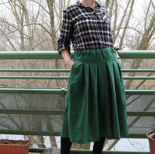 Lněná sukně na gumu — foto 6