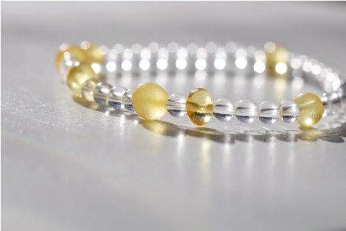 Náramek minerálů / křišťály, jantary — foto 4