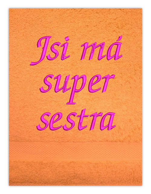 Osuška s výšivkou - Super sestra — foto 2