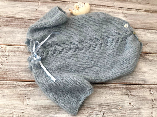 Nadýchané pletené body - mintové — foto 2