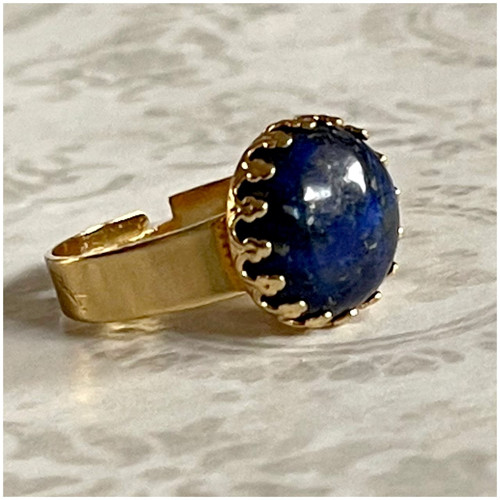 Elegantní prsten s lapisem lazuli - ocel — foto 3