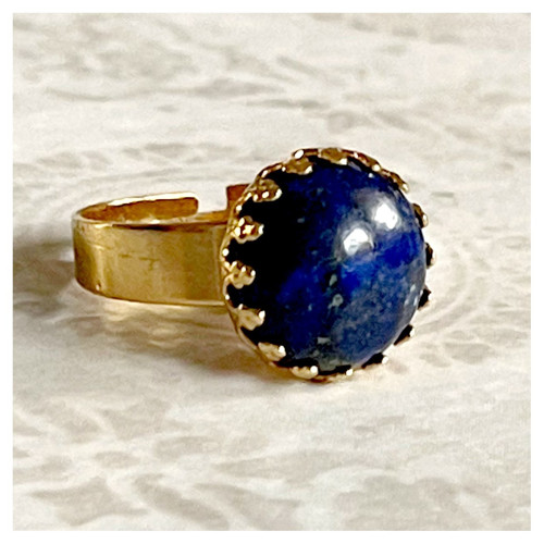 Elegantní prsten s lapisem lazuli - ocel — foto 2