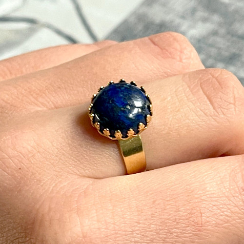 Elegantní prsten s lapisem lazuli - ocel — foto 5