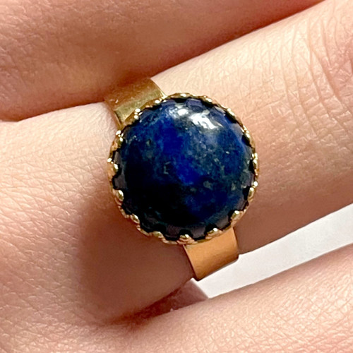 Elegantní prsten s lapisem lazuli - ocel — foto 6