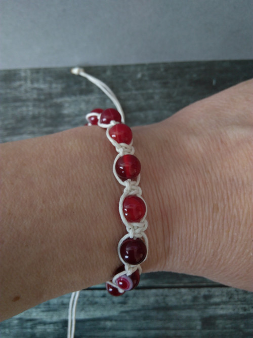 Náramek~macrame*achát — foto 4