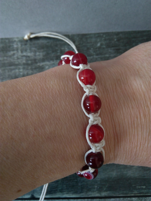 Náramek~macrame*achát — foto 3