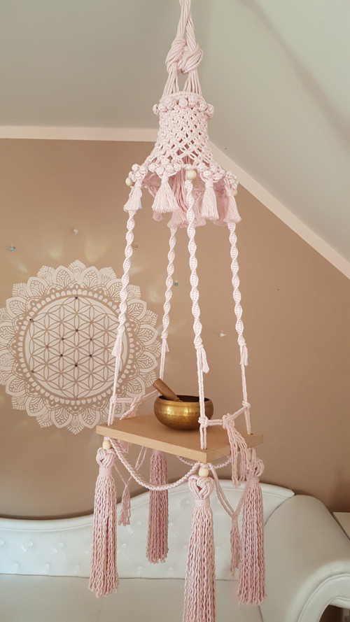 BOHO závěsná polička macrame — foto 2