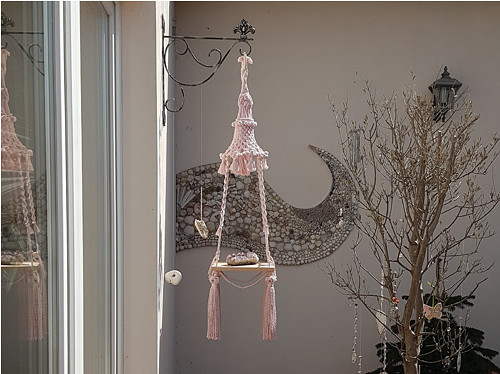 BOHO závěsná polička macrame — foto 4