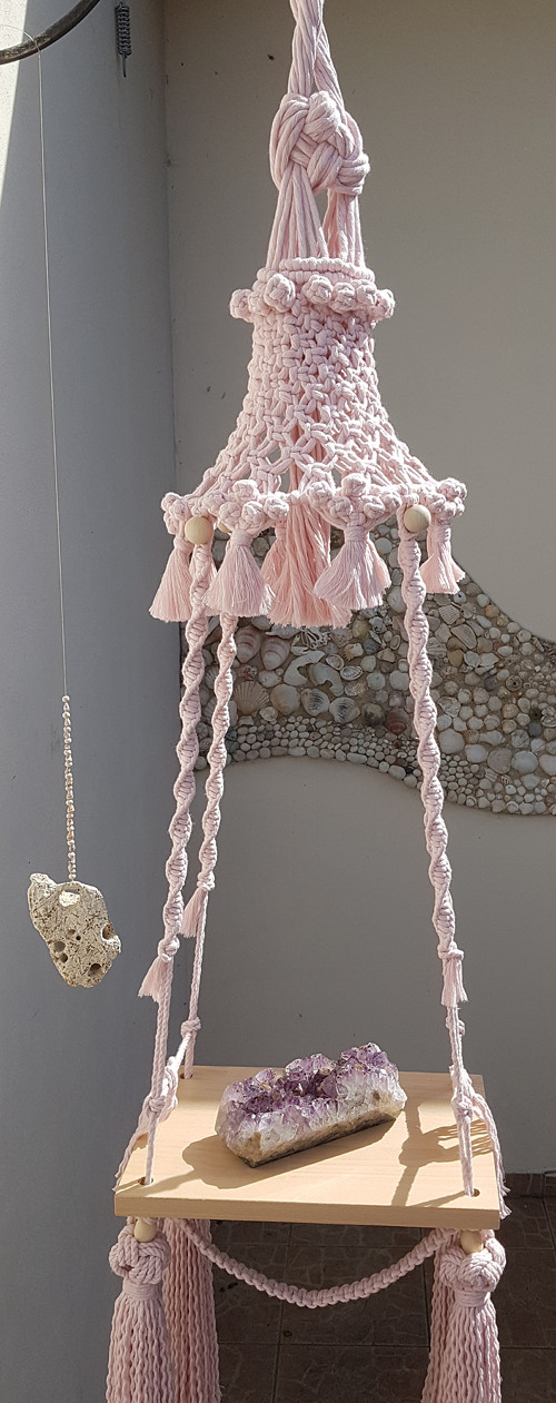 BOHO závěsná polička macrame — foto 5
