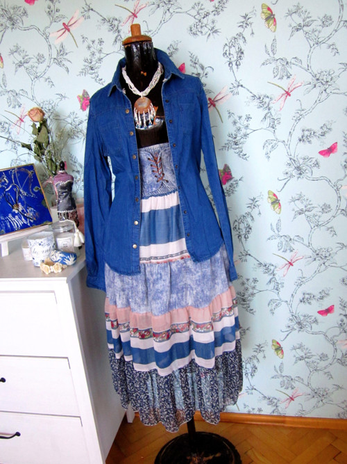 Sukně&šaty boho hippie jeans — foto 2