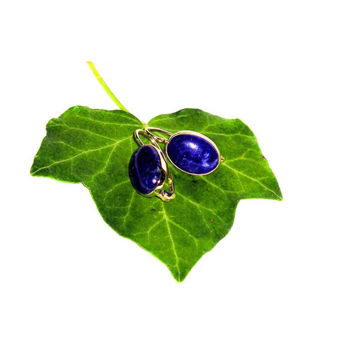 ZLATÉ náušnice EXTRA LAPIS LAZULI 14*10 — foto 3