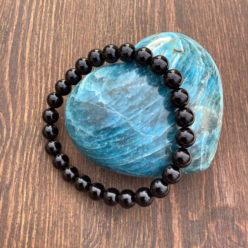 Náramek onyx černý, kuličky 8 mm, pánský — foto 2