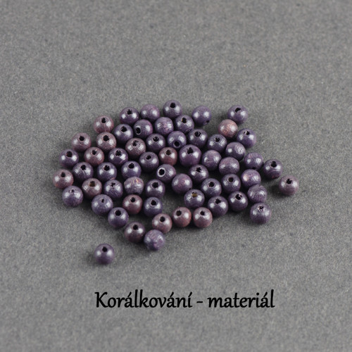 Korálky 6mm dřevěné 60ks — foto 2