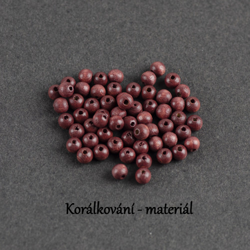 Korálky 6mm dřevěné 60ks — foto 4