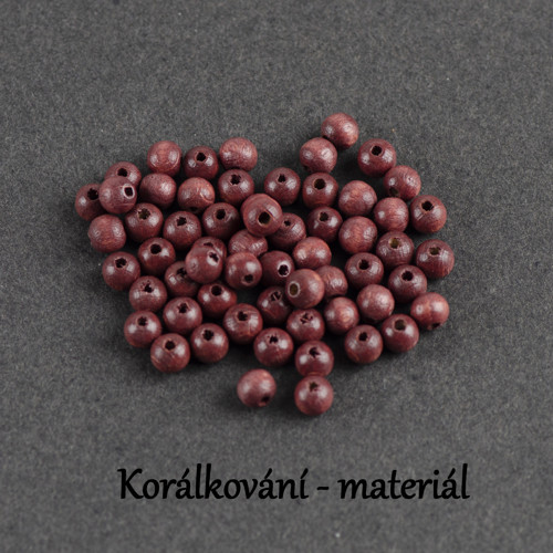 Korálky 6mm dřevěné 60ks — foto 2