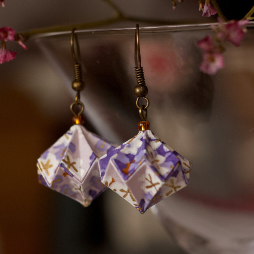 Origami náušnice Jarní #1 — foto 3
