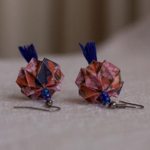 Origami náušnice Jarní #3 — foto 4