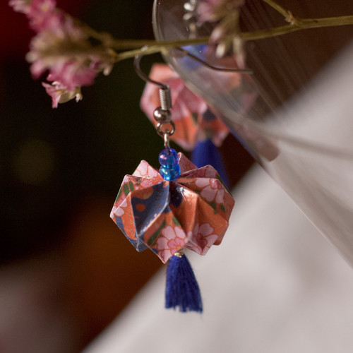 Origami náušnice Jarní #3 — foto 3