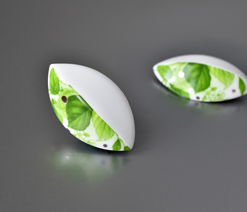 Porcelánová brož - Leaves — foto 2