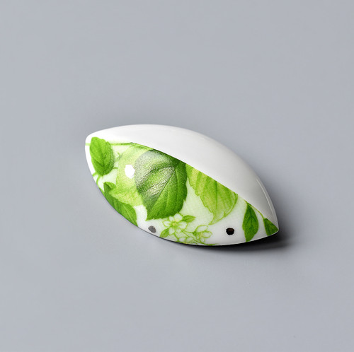 Porcelánová brož - Leaves — foto 3