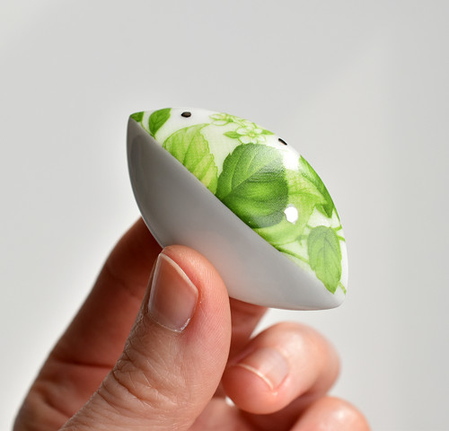 Porcelánová brož - Leaves — foto 6
