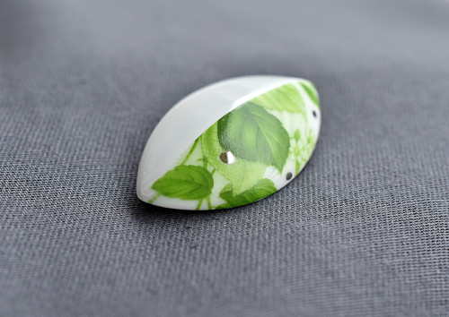 Porcelánová brož - Leaves — foto 5