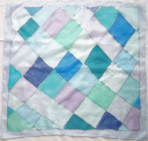 Modrozelené dláždění - šátek 65 x 65 — foto 4