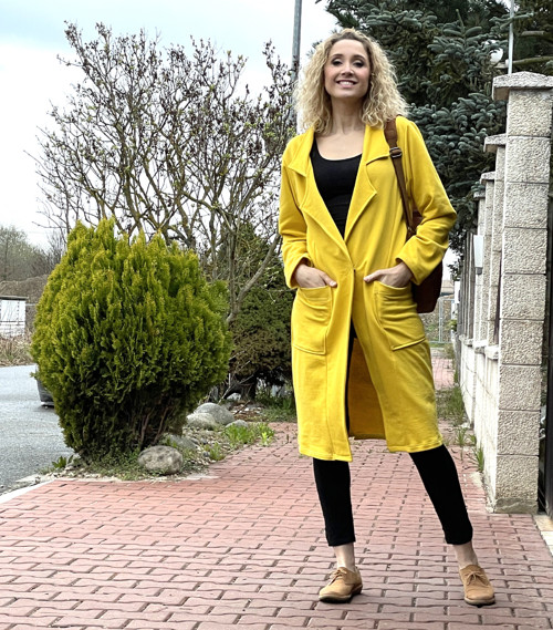 Žluté teplákové sako — foto 4
