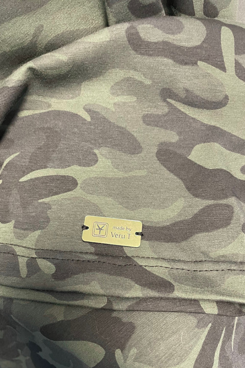Basic maskáčové šaty - khaki — foto 2