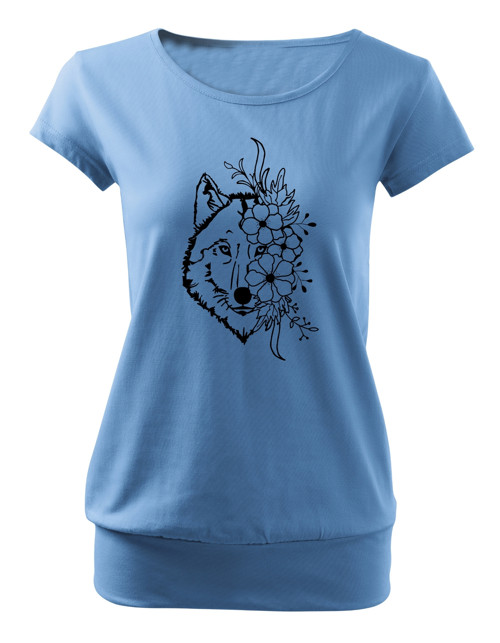 Dámské tričko "Wolf with Flowers" — foto 3