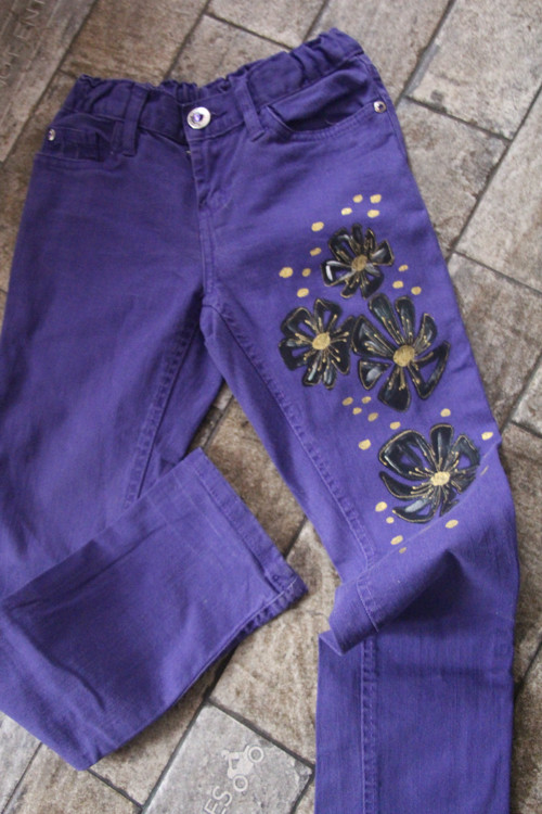 Malované jeans vel. 134/140 — foto 2