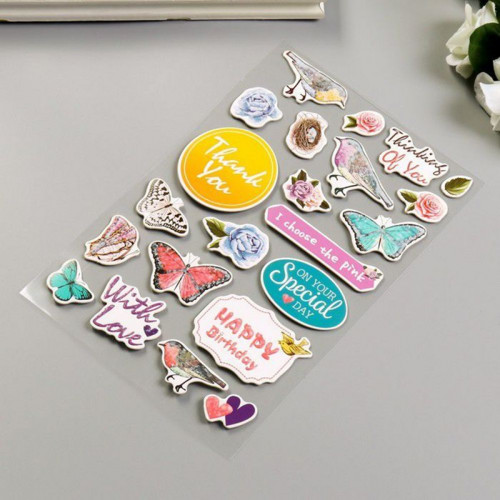 Kartonové nálepky pro scrapbooking - ptáci a — foto 4