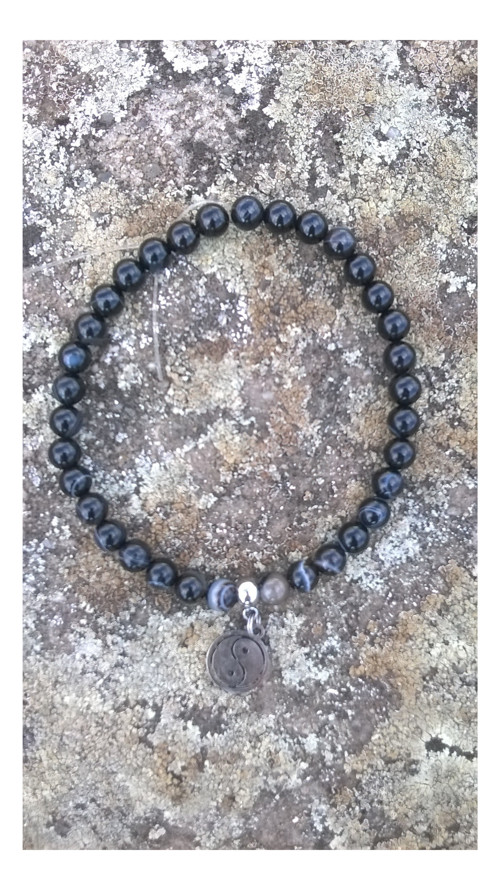 Náramek: onyx + jing jang — foto 2