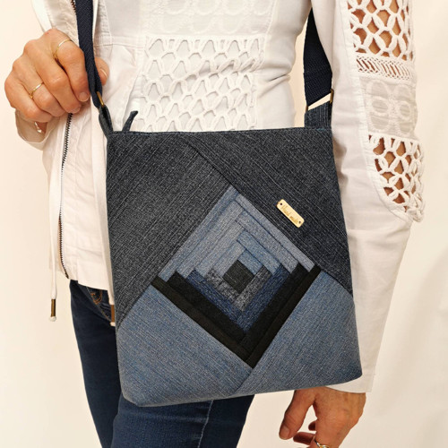 Džínová kabelka přes rameno CROSSBODY2 patchwork — foto 2